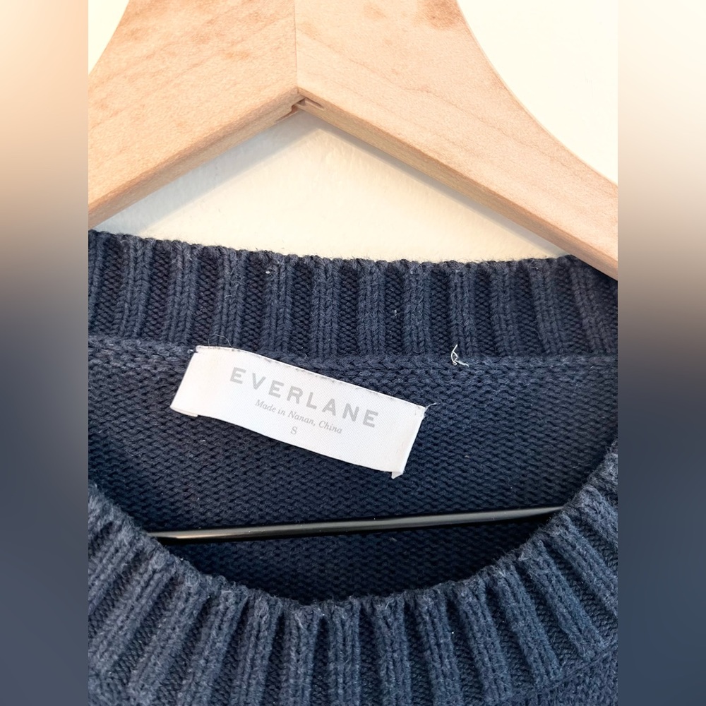 Everlane the boxy every day cotton sweater blue size small - Picture 3 of 7